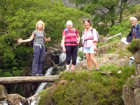 2.Gallt y Wenallt - Y Lliwedd
5/7/15. Narrow footbridge over Afon Cwm Llan. No problemo.
Keywords: Jul15 Sunday Noel Davey