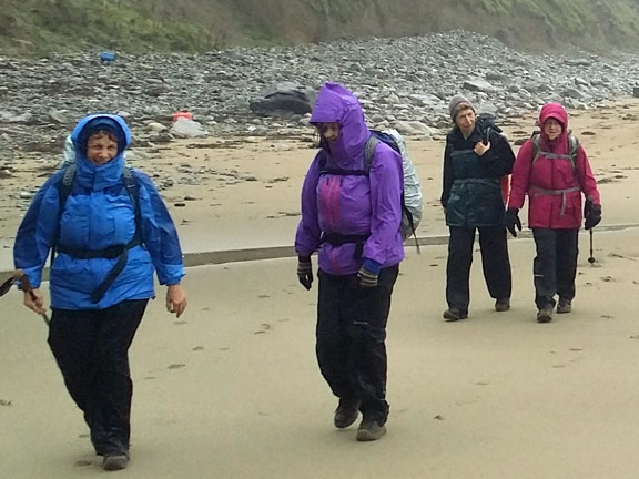 4.Porth Neigwl to Llanbedrog linear coast walk
8/11/15. Steady progress despite the wind and rain. Photo: Roy Milnes
Keywords: Nov15 Sunday Roy Milnes