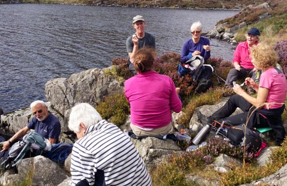6.Rhinog Fawr
13/9/15. Tea time at Gloyw Lyn. No one could be persuaded to have a dip. Photo: Roy Milnes
Keywords: Sep15 Sunday Noel Davey
