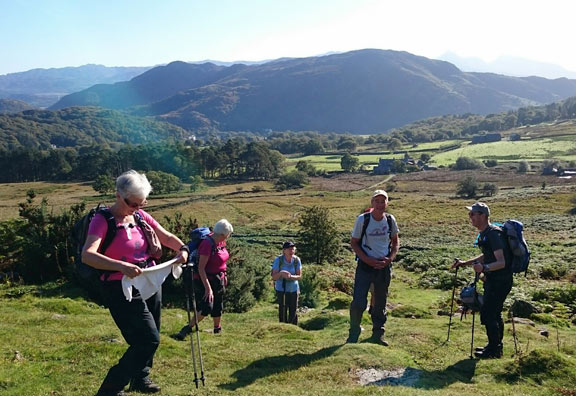 1.Beddgelert Three Peaks
27/9/15. Just under a mile from the start things are warming up. Mynydd Sygyn in the background behind Beddgelart. Photo: Catrin Williams.
Keywords: Sep15 Sunday Hugh Evans