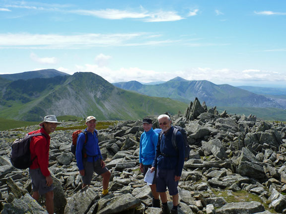 3.Carnedd Gwenllian via Drum
17/7/16.  Carnedd Gwenllian with Snowdon and the mountains around it in the background.
Keywords: Jul16 Sunday Roy Milnes