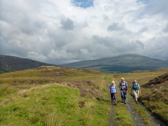 2.Moel Druman.
28/8/16. Coming up the track approaching the west side of Moel Dyrnogydd. Fairly flat so far and no mist.
Keywords: Aug16 Sunday Hugh Evans