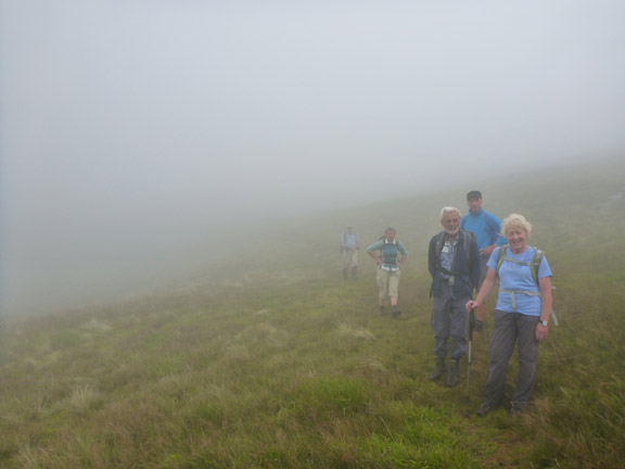 3.Moel Druman.
28/8/16. Decending from the top of a misty Allt Fawr just before lunch.
Keywords: Aug16 Sunday Hugh Evans