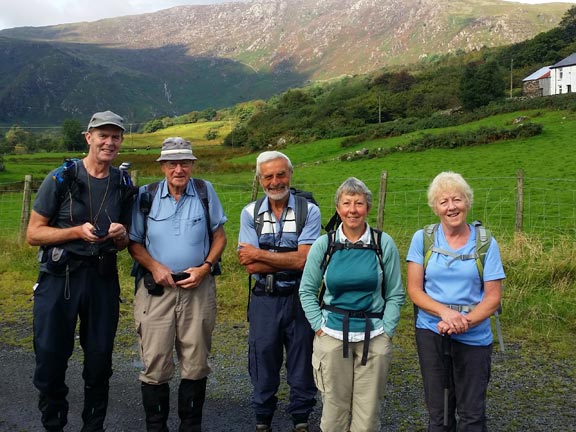 1.Moel Druman.
28/8/16. The start at the layby at the end of the public road from Roman Bridge Station. Photo: Roy Milnes.
Keywords: Aug16 Sunday Hugh Evans