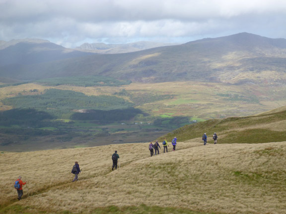 6.Moel Penamnen
25/9/16. Off after lunch with Moel Siabod in the background on the right and the Glyders in the centre right at the back.
Keywords: Sep16 Sunday Dafydd Williams