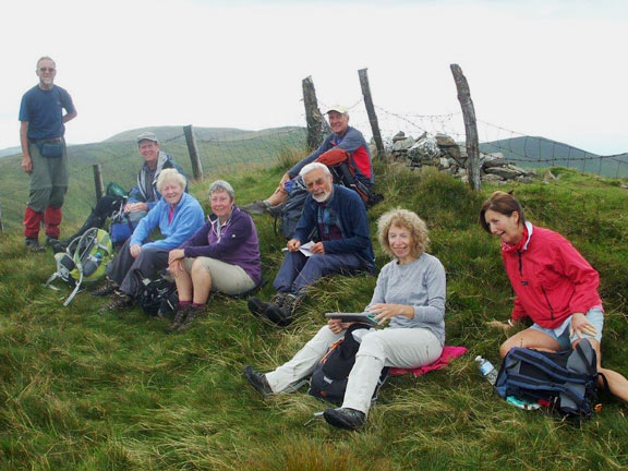 2.Pennal to Aberdyfi
14/8/16. Morning coffee break about 60metres below Mynydd Cefn-caer Photo: Dafydd Williams.
Keywords: Aug16 Sunday Dafydd Williams