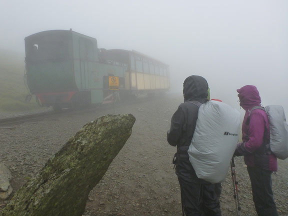 7. Dafydd's 80th Birthday Snowdon Challenge
A brief halt to watch the train go past.
Keywords: Aug16 Thurs Dafydd Williams