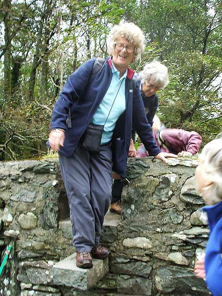 5.Afon Ysgethin / Burial Chambers
27/10/16. It is more of a challenge when you go over a stile with your eyes closed. Photo: Dafydd Williams.
Keywords: Oct16 Thursday Fred Foskett
