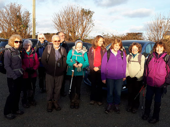 1.Across Llyn
19/11/17. Starting out from Tudweiliog. The Lion Hotel car park. Photo: Judith Thomas.
Keywords: Nov17 Sunday Judith Thomas