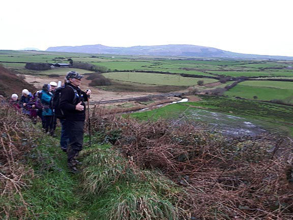 8.Across Llyn
19/11/17. Taking a breather as we climb up above Afon Soch close to Pen-y-gaer. We are now close to our final destination. Abersoch.  Photo: Judith Thomas.
Keywords: Nov17 Sunday Judith Thomas
