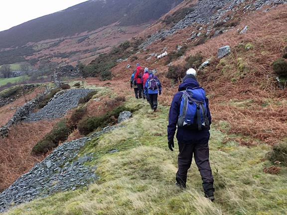 7.Clynnog Hills
31/12/17. A miners track takes us back towards Clynnog Fawr, with Gyrn Ddu and Gyrn Goch to our right. Photo: Anet Thomas
Keywords: Dec17 Sunday Noel Davey