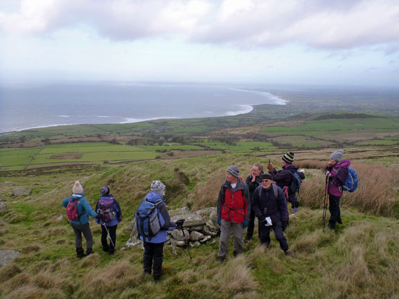 3.Clynnog Hills
31/12/17. Well up the hill and needing a rest. Just another 600ft to go. Looking North with Anglesey and the SW end of Menai Strait in the distance.
Keywords: Dec17 Sunday Noel Davey