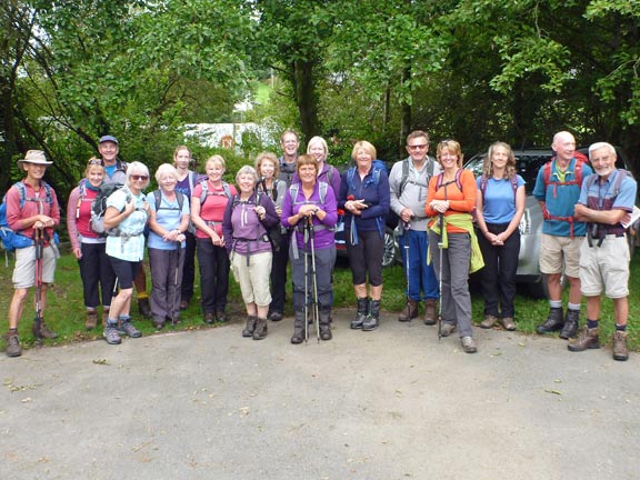 1.Cnicht A walk
27/8/17. Ready for off from the car park at Croesor. A record number of A walkers.
Keywords: Aug17 Sunday Roy Milnes