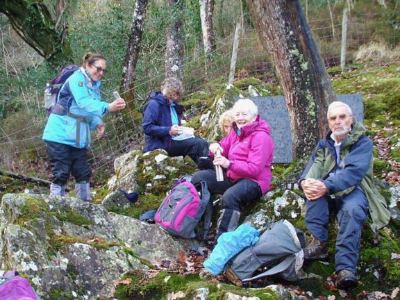 8.Coed y Brenin
5/11/17. Not far from the end of the walk. A tea break close to Rhaeadr Du. Photo: Dafydd Williams
Keywords: Nov17 Sunday Noel Davey