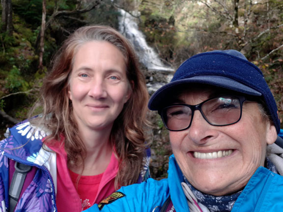 4.Coed y Brenin
5/11/17. A selfie catches Rhaeadr Mawddach in the background. We stopped there for a morning break. Photo: Judith Thomas
Keywords: Nov17 Sunday Noel Davey