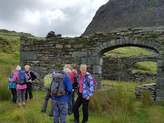 3.Cwm Pennant
30/7/17. A derelict building at Cwm-trwysgl on our way up to the old miner's rail track bed. Photo: Judith Thomas.
Keywords: Jul17 Sunday Kath Mair