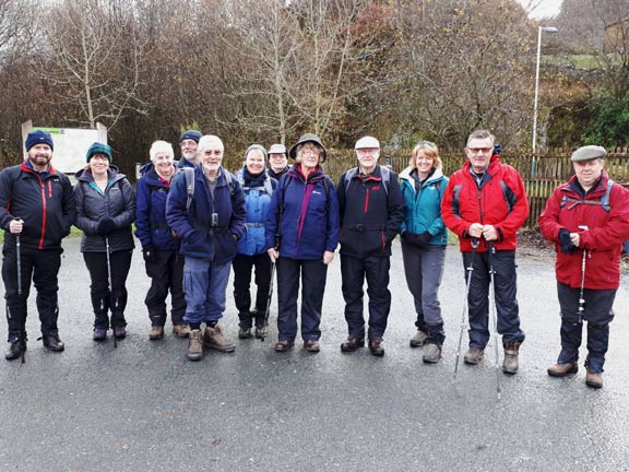 1.Dolwyddelan-Ty Mawr Wybrnant
3/12/17. The start at Dolwyddelan Station car park. Photo: judith Thomas.
Keywords: Dec17 Sunday Dafydd Williams