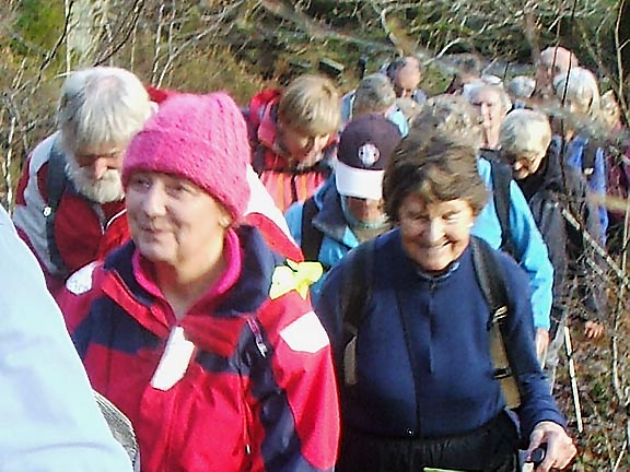 2.Glan y Wern - Afon y Glyn - Soar
9/11/17. The 25 members of the group close on the heels of the leader. Photo: Dafydd Williams.
Keywords: Nov17 Thursday Fred Foskett