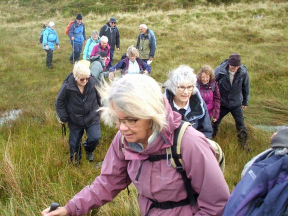 1.Llyn Tecwyn Isaf - Bryn Cader Faner
14/9/17.  Another wet and soggy day, the walk was described by a founder member as the wettest  underfoot Thursday walk in the annals of Llyn Ramblers. Photo: Dafydd Williams.
Keywords: Sep17 Thursday Dafydd Williams