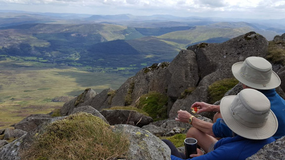 5.Moel Siabod
13/8/17. The sandwiches always taste better with a good view. Lunch just below the summit. Photo: Judith Thomas.
Keywords: Aug17 Sunday Judith Thomas