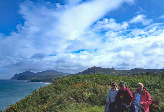 2.Nefyn
3/8/17. An ideal moment to stop. Looking north, the Rivals and Garn Boduan in the background. Photo: Judith Thomas.
Keywords: Aug17 Thursday Miriam Heald