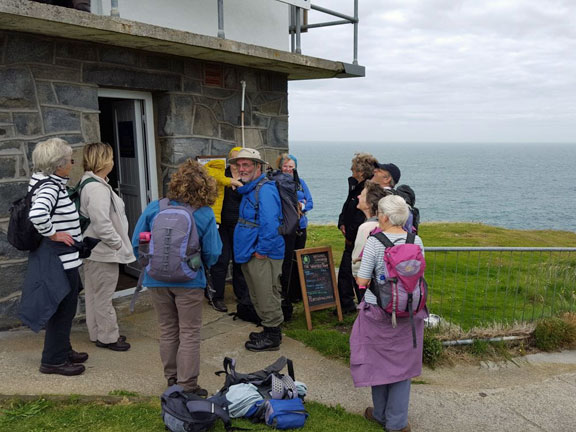 4.Nefyn
3/8/17. After lunch at Porthdinlaen it on to Lifeboat Bay and then as pictured a visit to the Coast Watch Station. Photo: Judith Thomas.
Keywords: Aug17 Thursday Miriam Heald