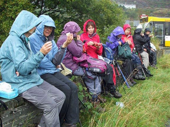 1.Cronfa Tanygrisiau Reservoir
31/8/17. Lunch in the rain.Photo: Dafydd Williams.
Keywords: Aug17 Thursday Tecwyn Williams