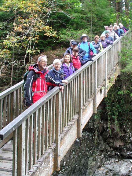2.Betws y Coed - Llyn Elsi
25/10/18. A quick pose at the Miners' Bridge, where we cross the Llugwy and head south towards Llyn Elsi. Photo: Dafydd Williams.
Keywords: Oct18 Thursday Maureen Evans