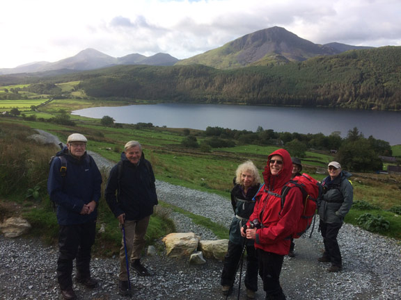 1. Cynghorion
23/9/18. Stopping for a breather on the Snowdon Ranger Path zig zags soon after the start Llyn Cwellyn in the background. Photo: Anet Thomas.
Keywords: Sep18 Sunday Dafydd Williams