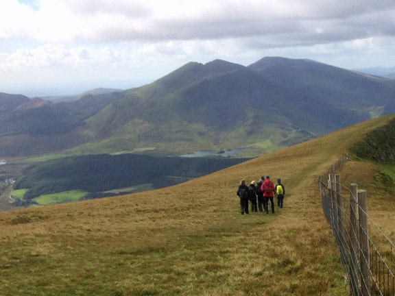 4. Cynghorion
23/9/18. Still on the Moel Cynhorion ridge with Y Garn in the background. Photo: Anet Thomas.
Keywords: Sep18 Sunday Dafydd Williams