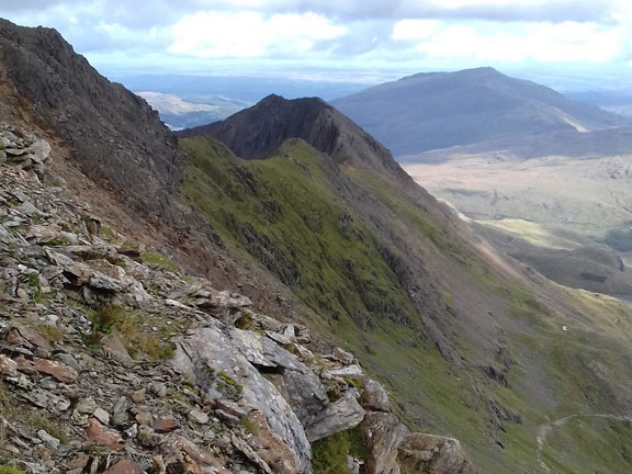 4. Garnedd Ugain
23/9/18. Looking back at Crib Goch. We thought that we would give it a miss. Moel Siabod in the background. Photo: Ann Jones
Keywords: Sep18 Sunday Richard Hirst