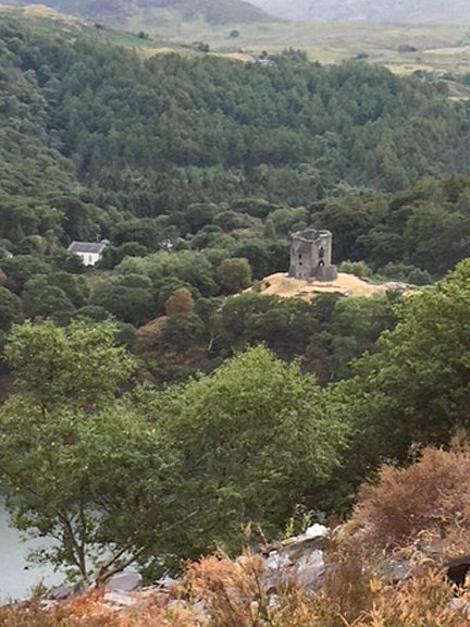 5.Glyders Linear
15/7/18. Looking down on Dolbadarn Castle, Llanberis,  as we descend Elidir Fach. Photo: Noel Davey.
Keywords: Jul18 Sunday Roy Milnes