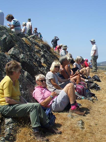 4.Rhiw Coast Path
19/7/18.  Lunch time on Penarfynydd. Photo: Dafydd Williams.
Keywords: Jul18 Thursday Lis Williams