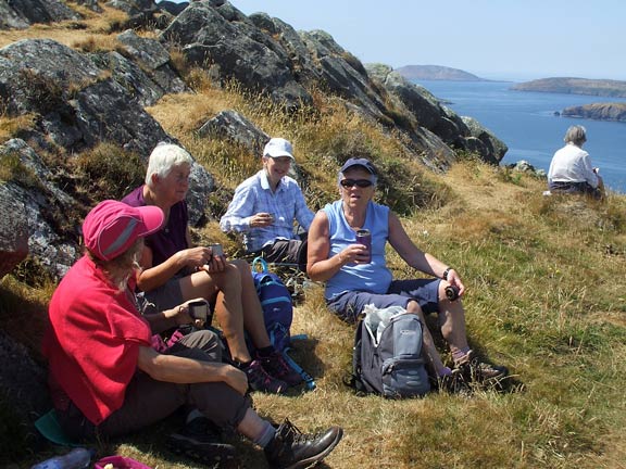 5.Rhiw Coast Path
19/7/18. Lunch time on Penarfynydd. Photo: Dafydd Williams.
Keywords: Jul18 Thursday Lis Williams