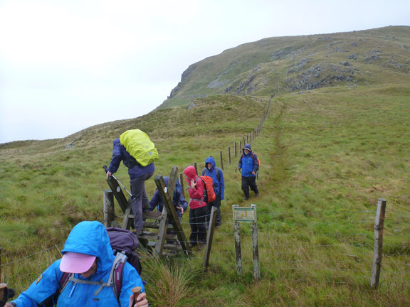 4.Tyrrau Mawr
12/8/18. Descending Twll yr Ogof. Wet and windy  so no marvellous  views over Barmouth
Keywords: Aug18 Sunday Hugh Evans