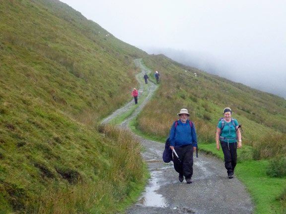 5.Tyrrau Mawr
12/8/18. Off the mountain and on the Ffordd Ddu track below Craig Cwm-llwyd.
Keywords: Aug18 Sunday Hugh Evans