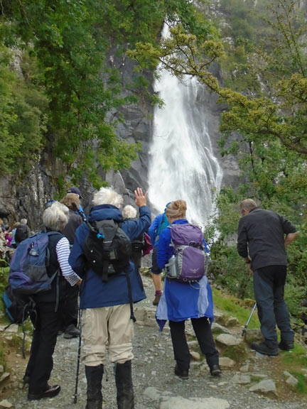 1. Aber Falls
26/9/19. At the main falls. Photo: Dafydd Williams.
Keywords: Sep19 Thursday Jean Norton Annie Andrew