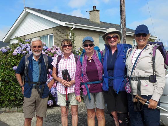 1.Coastal Aberdaron-Rhiw  (Not Y Elen)
28/7/19. Ready for off from the village in the sunshine. Photo: Roy Milner
Keywords: Jul19 Sunday Roy Milnes