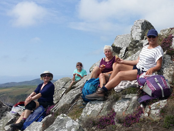 2.Coastal Aberdaron - Rhiw (Not Y Elen)
28/7/19. Soaking up the rays at lunch-time on the coastal path. Photo: Roy Milner
Keywords: Jul19 Sunday Roy Milnes