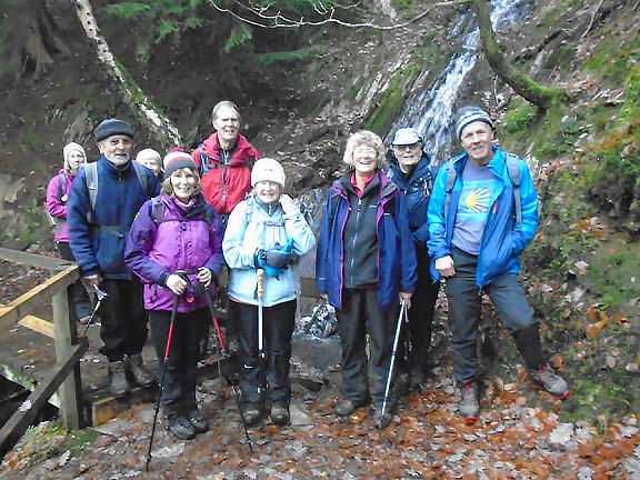 7.Betws-y-Coed - Llyn Sarnau
1/12/19.  An idea photo point in Coed Diosgydd. A bend in the path and a small waterfall in the background. Photo: Dafydd Williams.
Keywords: Dec19 Sunday Dafydd Williams