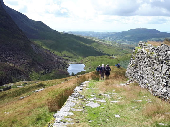 1.Bwlch y Ddwy Elor
15/8/19. Walking down to the old quarry workings in Cwm Pennant. Photo: Judith Thomas
Keywords: Aug19 Thursday Dafydd Williams
