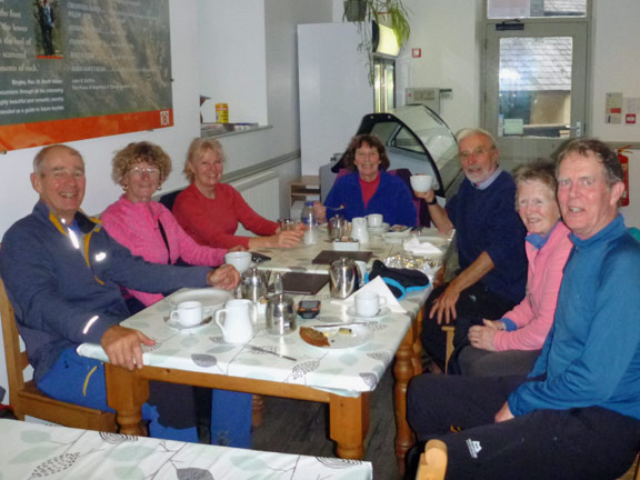 7. Aber Falls / Carneddau
20/10/19. The end of the walk. Time to put some calories back at Caffi Hen Felin. No sign of the 'B' walkers.
Keywords: Oct19 Sunday Jean Norton Annie Michael