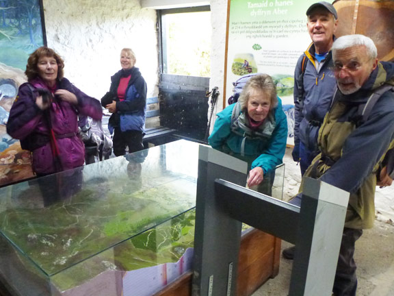 2.Aber Falls / Carneddau
20/10/19. In the National Park Interpretation Centre on the path to the falls. A chance to see the topography of our walk.
Keywords: Oct19 Sunday Jean Norton Annie Michael