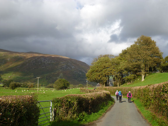 7.Dyffryn Dysynni 'A' walk
6/10/19. Making our way back to the car at Castell y Bere car park along the valley bottom.
Keywords: Oct19 Sunday Hugh Evans