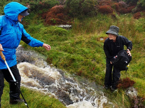 2.Llanfairfechan
11/8/19. A swollen stream to be crossed near Gors Dwmpathog.
Keywords: Aug19 Sunday Kath Mair
