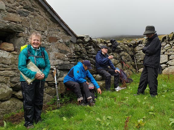 3.Llanfairfechan
11/8/19. Lunch in the shelter of a building next to Cae Coch.
Keywords: Aug19 Sunday Kath Mair