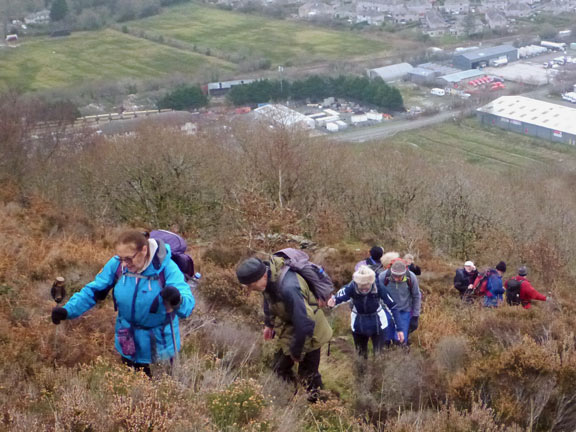 3.Moel y Gest
29/12/19. We have joined the path which comes up from Porthmadog. 
Keywords: Dec19 Sunday Judith Thomas