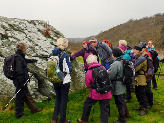 7.Moel y Gest
29/12/19. Y Garreg Wen of "Dafydd y Garreg Wen" the name given to a Welsh folk song written by David Owen (1712–1741), a harpist and composer who lived at Carreg Wen Farm near Morfa Buchan. 
Keywords: Dec19 Sunday Judith Thomas