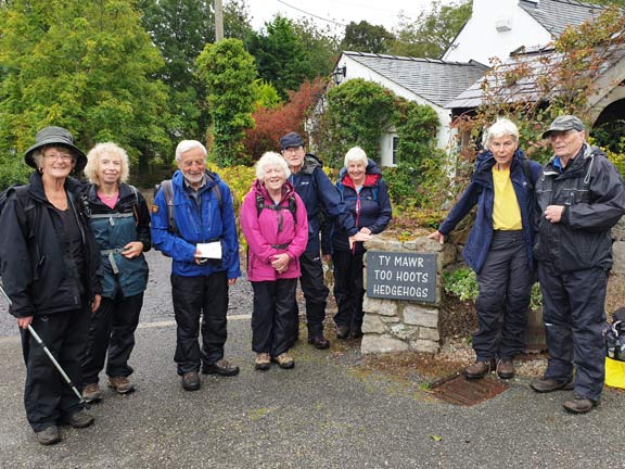 4.Moelfre
22/9/19. At Ty Mawr just before we started the ascent of Yr Arwydd we had to pose next an interesting house sign.
Keywords: Sep19 Sunday Dafydd Williams