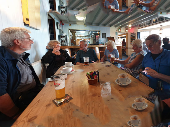 7.Moelfre
22/9/19. We timed our arrival at the Kinmel Arms just in time to avoid some torrential rain. The only heavy rain of the day. This photograph is made up of three photographs and so it has a fair amount of distortion.
Keywords: Sep19 Sunday Dafydd Williams